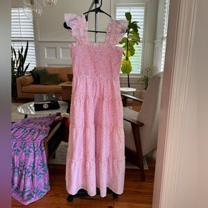 J.Marie light pink ruffle smocked Dress Small NWOT